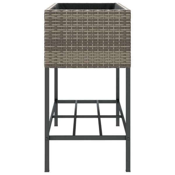 Maison Exclusive - Blomlåda med hylla grå vävd plast