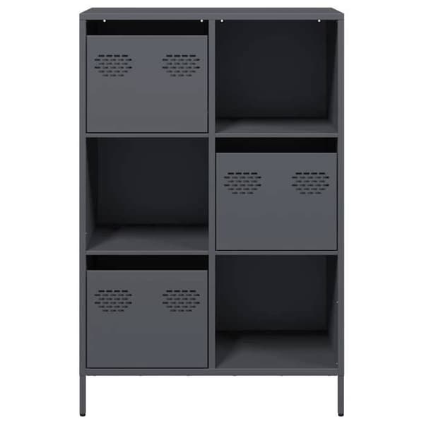 Maison Exclusive - Anthracite korkea buffet 68x39x103,5 cm terästä
