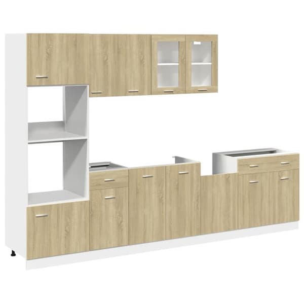 Maison Exclusive - Sæt af 7 køkkenmøbler "Lyon" i Sonoma eg
