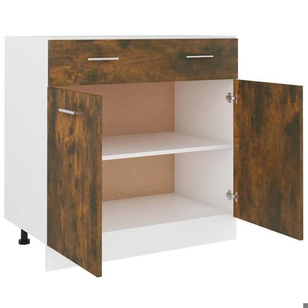 Maison Exclusive - Kommode med skuffer "Lyon" Røget eg 80 x 46 x 81,5 cm Ingeniørtræ