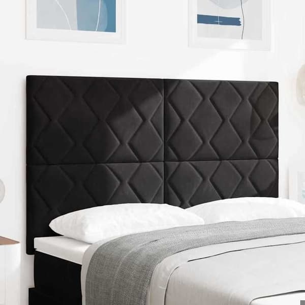 Maison Exclusive - Svart sänggavel 144 cm Sammet
