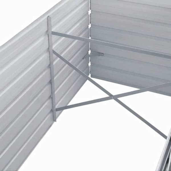 Maison Exclusive - Upphöjd trädgårdssäng i galvaniserat stål 320x80x77 cm Grå