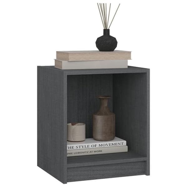 Maison Exclusive - Yöpöydät 2 kpl Harmaa 35,5x33,5x41,5cm Massiivipuu grå