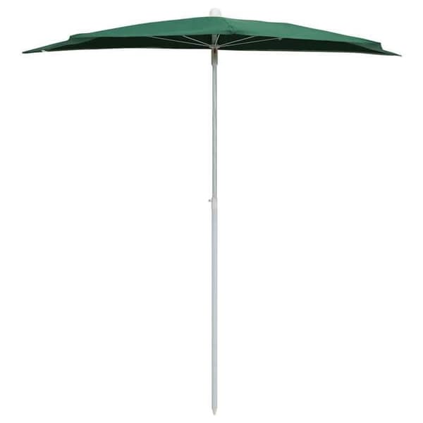 Maison Exclusive - Halv parasol til haven med mast 180x90 cm grøn