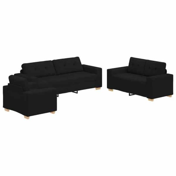 Maison Exclusive - Soffa 3 delar Svart tyg Svart