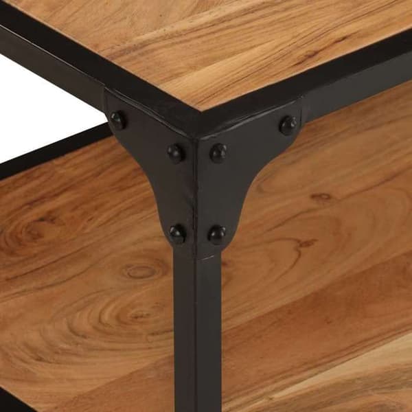 Maison Exclusive - Soffbord 90x45x35 cm i solid akaciaträ Brun (bruna ränder)