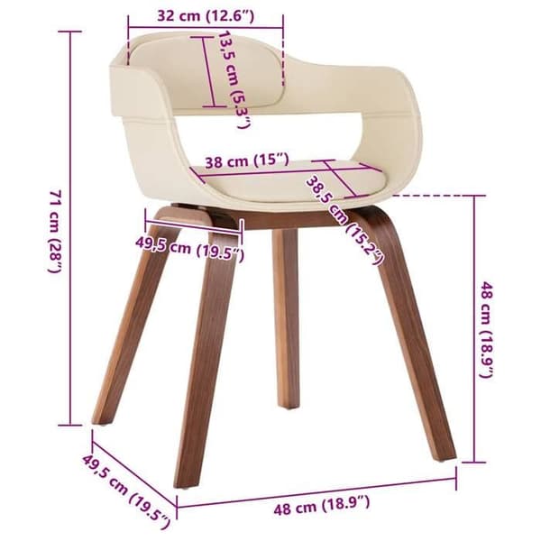 Maison Exclusive - Matstol Vit Böjd Trä och Syntetläder