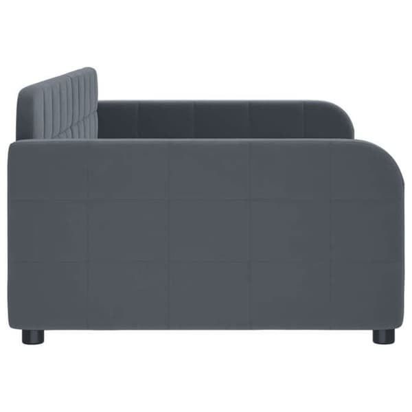 Dagsäng - EXKLUSIVT HUS - 2-i-1 säng (soff-säng) - Mörkgrå sammet - 100x200 cm - Lattsängbotten Mörkgrå