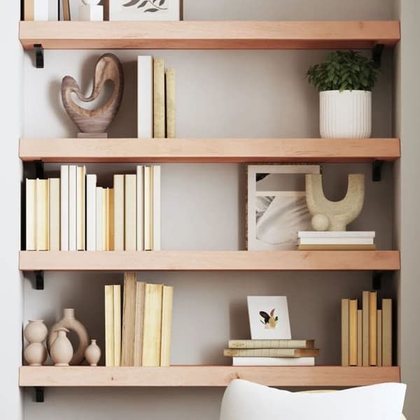Maison Exclusive - Væghylde 80x30x(2-6) cm ubehandlet massiv egetræ