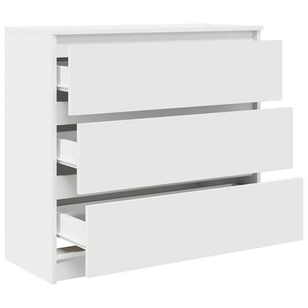 Maison Exclusive - Hvidt buffet 80x35x76 cm ingeniørtræ