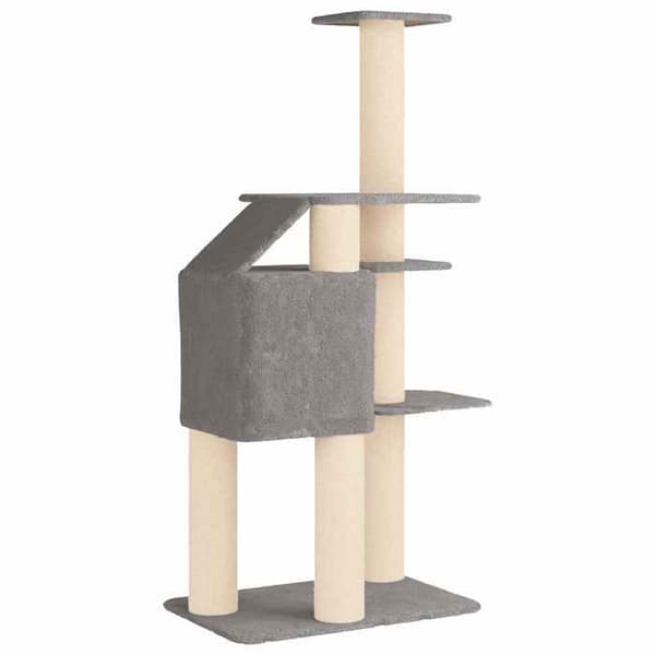 Maison Exclusive - Kattträd med sisal klöspålar Ljusgrå 183 cm