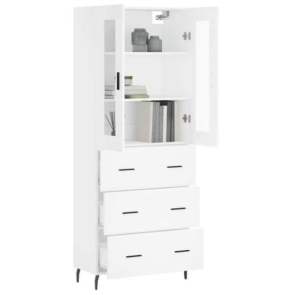 Maison Exclusive - Buffé hög Vit 69,5x34x180 cm Ingenjörsträ