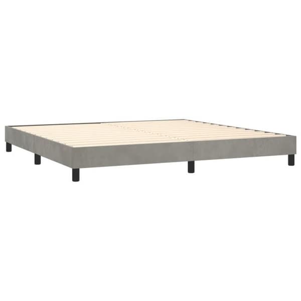 Maison Exclusive - Sängbotten och madrass Grå ljus 200x200cm Sammet