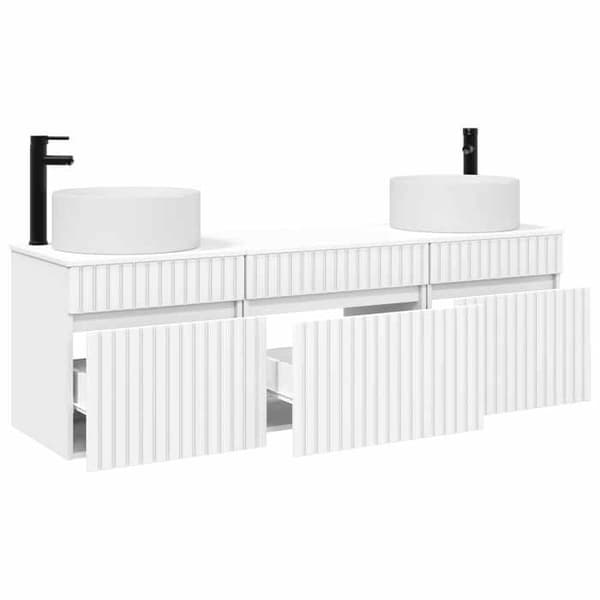 Maison Exclusive - 3-delars badrumsskåpset Vit