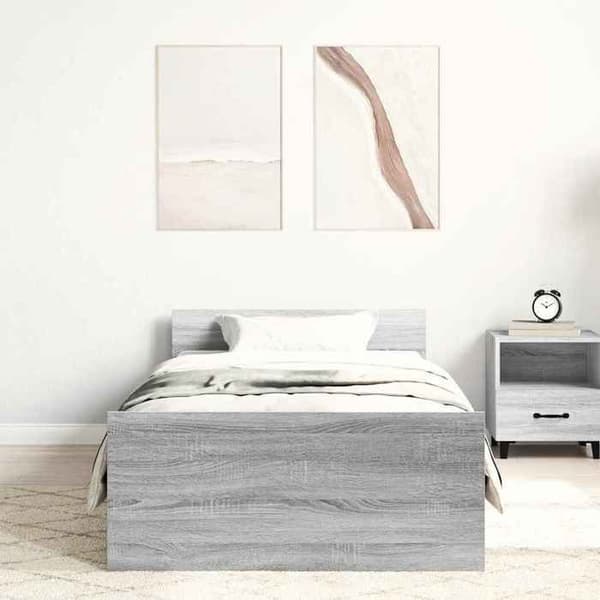 Maison Exclusive - Sengestel uden madras sonoma grå 100x200 cm Sonoma grå