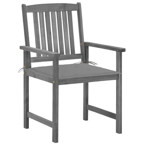 Maison Exclusive - Trädgårdsstolar och kuddar set om 4 Grå Akaciaträ Grå