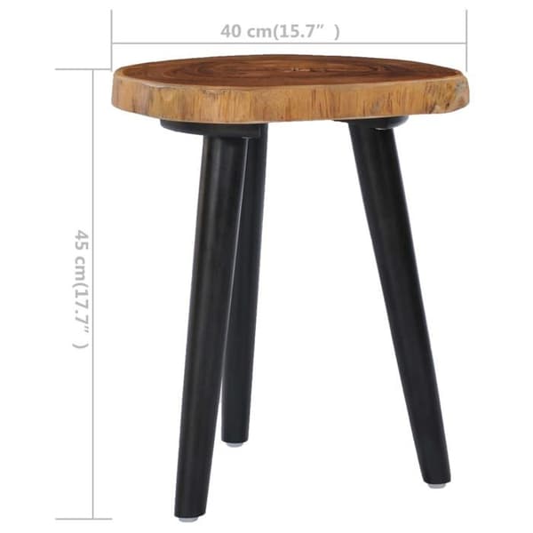 Maison Exclusive - Sofabord 40x45 cm Solid Teak naturligt och svart