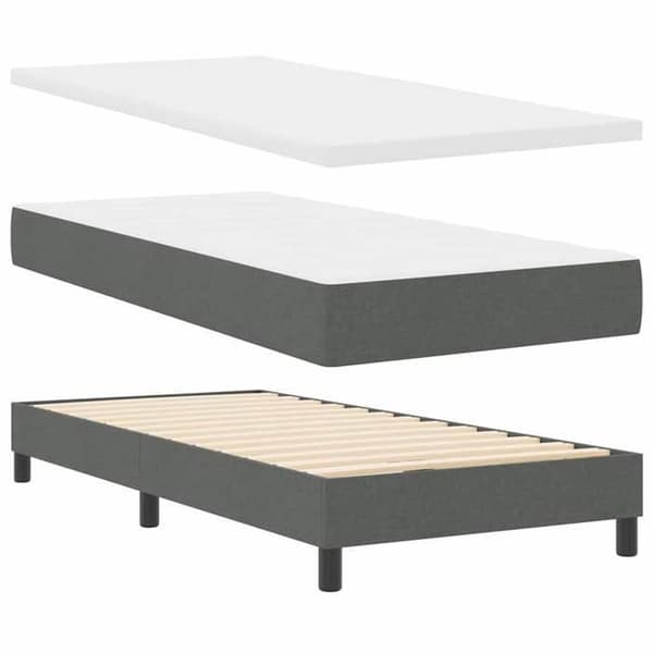 Sengestel med madras - EKSKLUSIV HUS - Moderne boxspring seng - Mørkegrå - 200 x 100 cm - Justerbar hovedgærde Mörkgrå