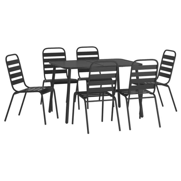 Maison Exclusive - Trädgårdsset 7 delar antracit stål