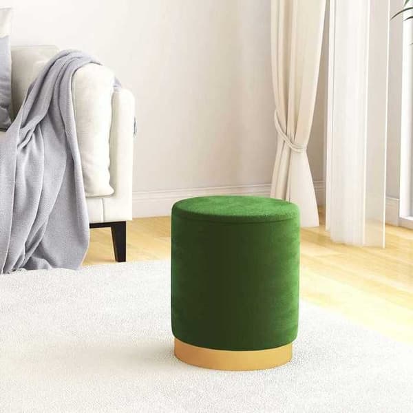 Maison Exclusive - Rund förvaringspall Grön Sammet 31 x 37 cm