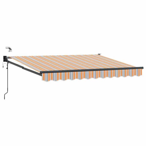 Maison Exclusive - Elektrisk utdragbar markis Blå och Orange 3,5 x 2,5 m