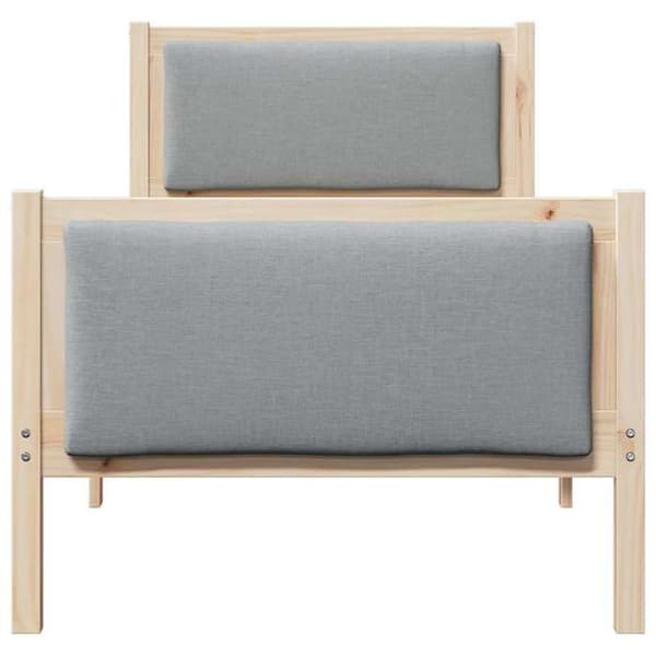 Sengestel - EKSKLUSIV HUS - Moderne model - Massiv fyr - Polyester hovedgærde - Lamelseng