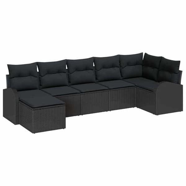 Maison Exclusive - 7 osan musta puutarhakalustesarja