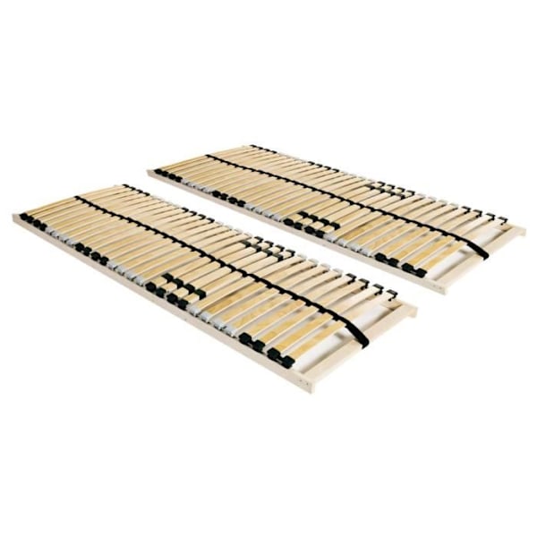 Lamellbäddar utan madrass 2 st med 28 ribbor 70x200 cm9 [cm] Beige