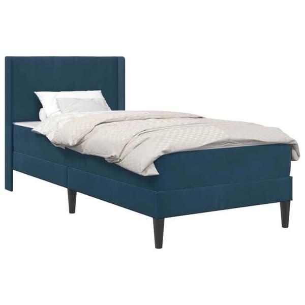 Maison Exclusive - Sängram med madrass Blå 80 x 200 cm Sammet Blå