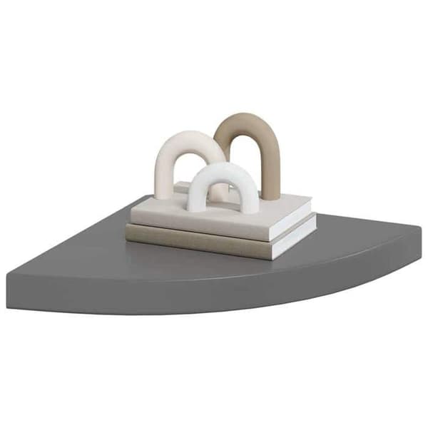 Maison Exclusive - Flydende hjørneshelf i grå højglans 35x35x3,8 cm MDF
