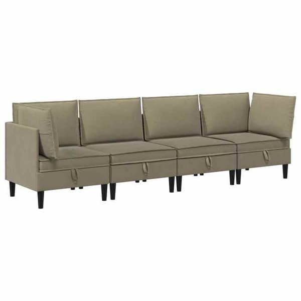Maison Exclusive - 4-delat möbelset för vardagsrummet Kaki Tyg