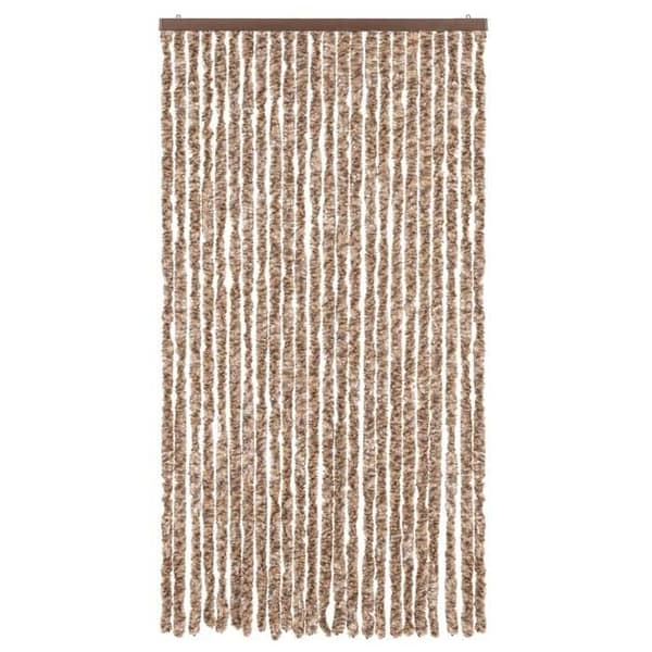 Maison Exclusive - Beige og mørkebrun fluegardin 100x200 cm chenille