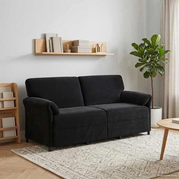 Maison Exclusive - Soffa 3 platser Svart 198 x 83 x 95 cm Sammet