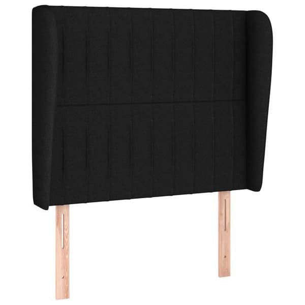 Maison Exclusive - Seng med lamelbund og madras Sort 90x200 cm Stof