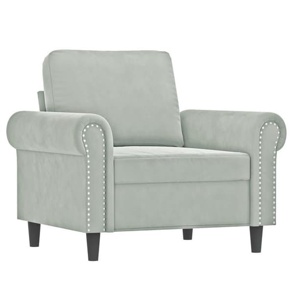 Maison Exclusive - Stol med fodskammel Lys grå 60 cm Velour