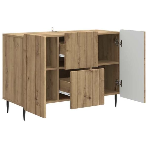 Maison Exclusive - Buffet i håndlavet egetræ 89 x 34,5 x 62 cm Ingeniørtræ