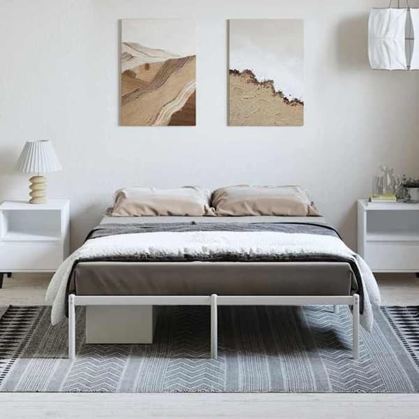 Maison Exclusive - Sängram i vitt metall 135x190 cm