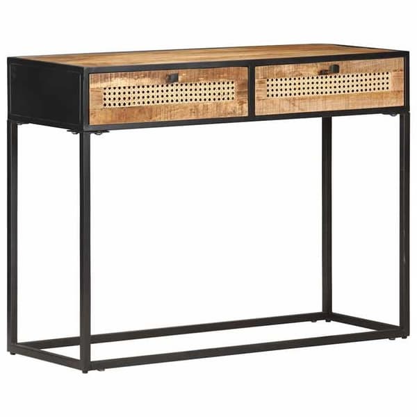 Maison Exclusive - Konsolbord 100x35x75 cm Mango træ og naturlig rør