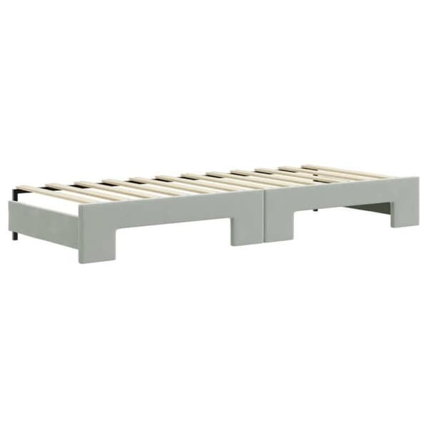 Maison Exclusive - Dagbädd med utdragssäng och ljusgrå madrass 80x200cm sammet