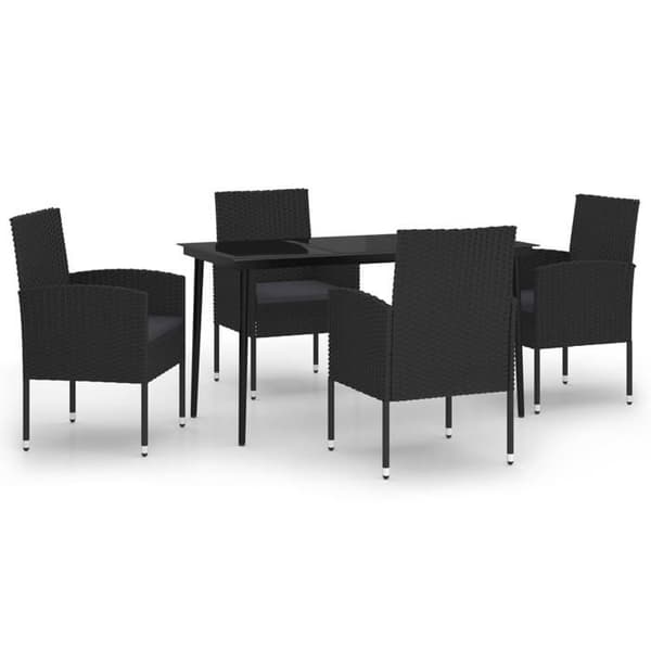 Maison Exclusive - Have spisebordssæt 5 stk Sort