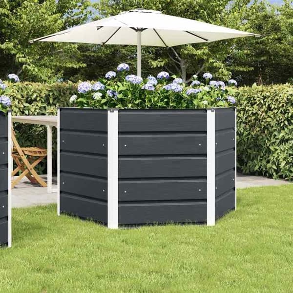 Jardiniär - EXKLUSIV HEM - Jardiniär Antracit - Stål - Hexagonal - 129 x 129 x 75 cm antracit