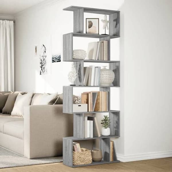 Maison Exclusive - Rumseparator hylde 6 niveauer sonoma grå 70x24x193 cm