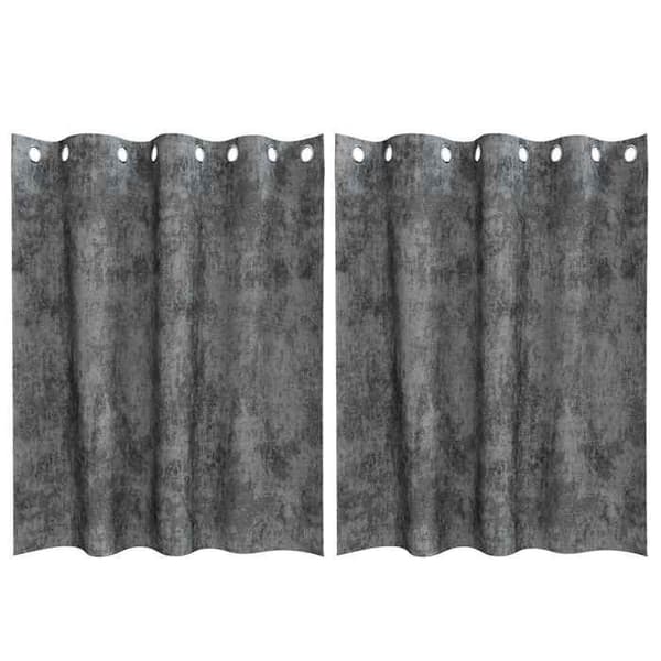 Verhot - MAISON EXCLUSIVE - 140 x 140 cm - Harmaa - Valoa estävä - 2 kappaleen pakkaus Grå