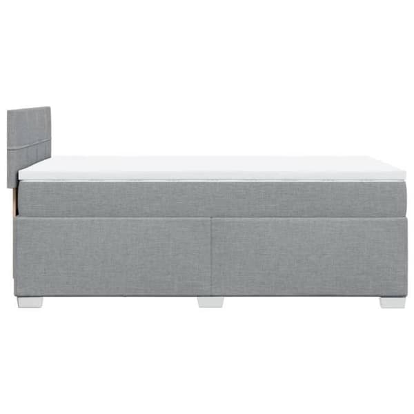 Maison Exclusive - Sengebund med lameller og lys grå madras 80x200 cm stof