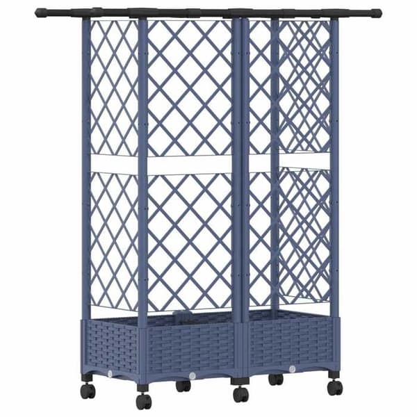 Maison Exclusive - Høj Seng med Gitter og Grå Tag 124 x 40 x 127 cm PP Grå