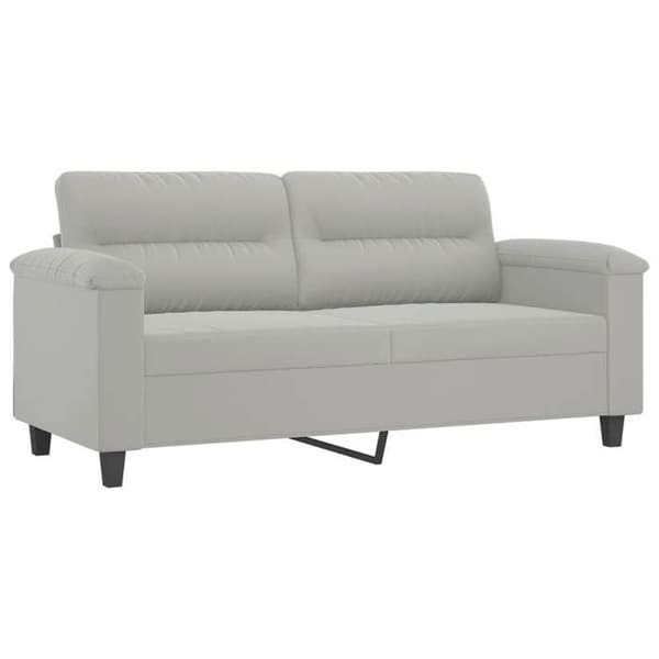 Maison Exclusive - Soffa 2 platser med ljusgrå kuddar 140 cm