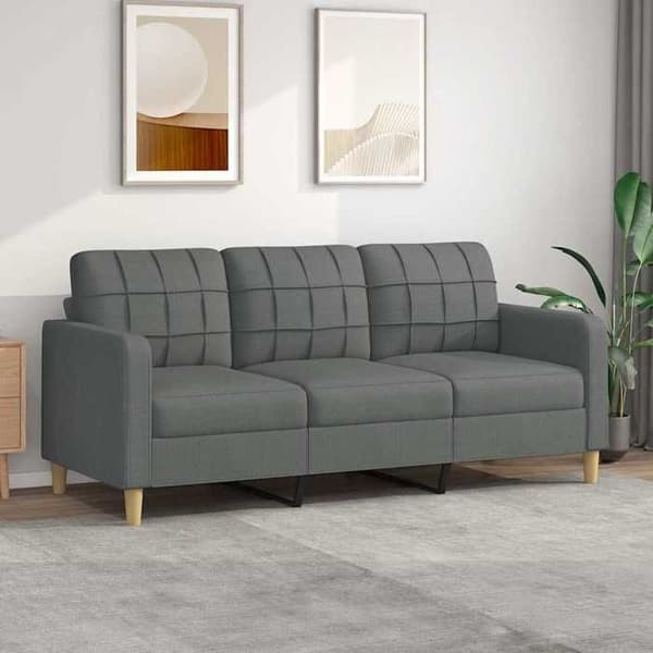 Maison Exclusive - Tummanharmaa 3-paikkainen sohva 180 cm Kangas