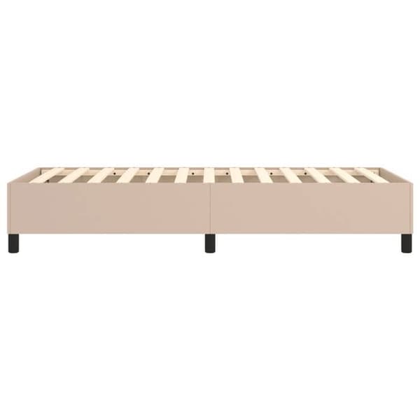 Sengestel - EKSKLUSIV HUS - 80x200 cm - Kunstlæder cappuccino - Lamelseng - Robuste ben Cappuccino
