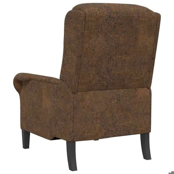 Fåtölj - EXKLUSIV HEM - Klassisk - Brun konstläder - Gummiträ - Ergonomiska armstöd brun