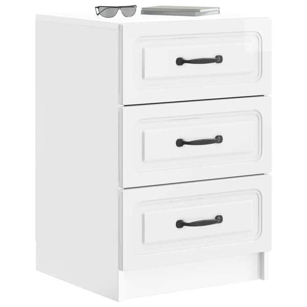 Maison Exclusive - Hvid glans natbord 43 x 41 x 63,5 cm